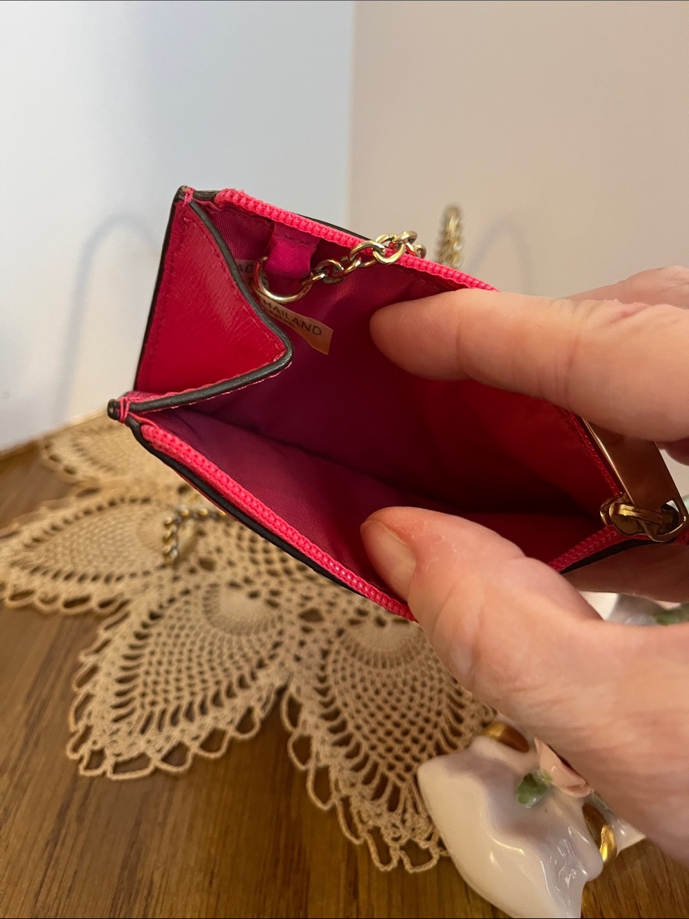 Coach Hot Pink Saffiano Coin Purse with Gold Hardware - Picture 6 of 7